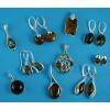 Sterling Silver, Amber Pendants And Earrings