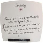 Wholesale Christening Gift Square Pink Signature Plates
