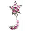 Surgical Steel Crystal Star And Moon Body Jewellery wholesale