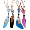 Feather And Stone Necklace Pendants wholesale