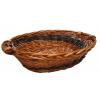Oval Chunky Two Tone Wicker Swirl Basket With Wooden Handles wholesale