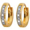 Solid Gold Hopp Huggie Earrings With Diamonds wholesale