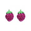 Strawberry Shaped Earrings With Coloured Stones wholesale