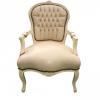 French Shabby Chic Cream Faux Leather Chairs With Cream Frame wholesale