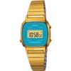Casio Ladies Turquoise Dial Gold Plated Digital Watches