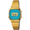 Casio Ladies Turquoise Dial Gold Plated Digital Watches