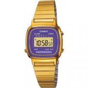 Wholesale Casio Ladies Purple Dial Gold Plated Digital Watches