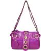 Purple Chain Shoulder Bags With Metal Ring