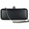 Diamante Clasp Hardcase Black Clutches