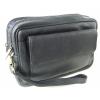 Drum Dyed Soft Black Leather Mens Travel Handbags wholesale
