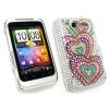 HTC Wildfire Rainbow Hearts Diamante Back Mobile Covers wholesale