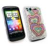 HTC Desire S Rainbow Hearts Diamante Back Mobile Covers wholesale