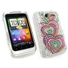 HTC Wildfire S Diamante Back Covers With Rainbow Hearts wholesale