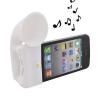 White Silicone Horn Stand Amplifier Speakers For IPhone 4G wholesale
