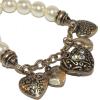 Vintage Style Heart Pendant Pearl Stretchy Bracelets wholesale