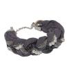 Gray Tone Chiffon Pearl Metal Chain Plaited Bracelets wholesale