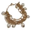 Multi Row Golden Chain Pearl Bracelets wholesale