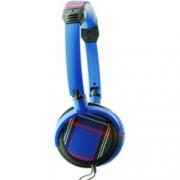 Wholesale Blue Tartan DJ Fashion Headphones