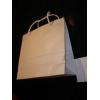 White Ribbed Craft Paper Bags With Rope Handles wholesale