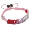 Pink Tone Shamballa Crystal Bar Bracelets wholesale