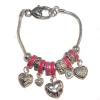 Pandora Style Pink Tone Bead Bracelets wholesale