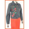 Womens Sequin Poppy Print Short Denim Jackets wholesale