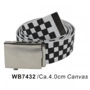 Wholesale Black And White Checkered Canvas Belts