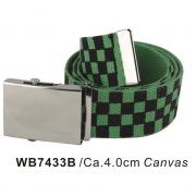Wholesale Green And Black Checkered Canvas Belts