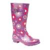 Girls Purple Flower Welly Boots wholesale