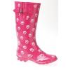 Funky White Paw Print Welly Boots wholesale
