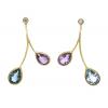 Gold Plated Amethyst And Blue Topaz Earrings wholesale