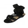 Black Leather Lined Gladiator Sandals wholesale
