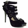 Womens Black Anne Michelle Strappy Heels wholesale