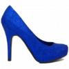 Womens Blue Anne Michelle Glitter Court Shoes wholesale