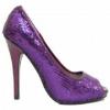Womens Purple Anne Michelle Sequin Court Heel Shoes wholesale