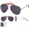 Black And Red Double Bridged Aviator Sunglasses wholesale