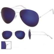 Wholesale White Classic Blue Lens Aviator Sunglasses