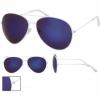 White Classic Blue Lens Aviator Sunglasses wholesale
