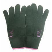 Wholesale Playboy Womens Black And Pink Detailed Gloves