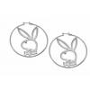 Playboy Hoop Platinum Earrings wholesale