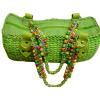 Mabel Straw Bag With Wooden Beads wholesale
