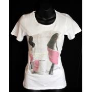 Wholesale Criminal Ladies Tart White Printed Short Sleeve Tshirts