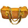 Ragini Straw Bag With Wooden Beads wholesale