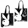 Playboy Gift Range Large Patent Black And White Shopper Bags wholesale