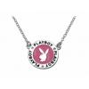 Playboy Platinum Plated Pink Enamel Pendant Necklaces wholesale