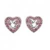Playboy Platinum Plated Pink Diamante Stud Earrings wholesale