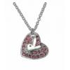 Playboy Platinum Plated Pink Diamante Heart Pendant Necklaces wholesale