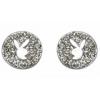 Playboy Platinum Plated Diamante Circular Stud Earrings wholesale