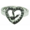 Playboy Platinum Plated Black Stone Heart And Bunny Rings wholesale