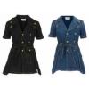 Job Lot Of Fresh Flames Ladies Black And Blue Denim Trench Jackets wholesale